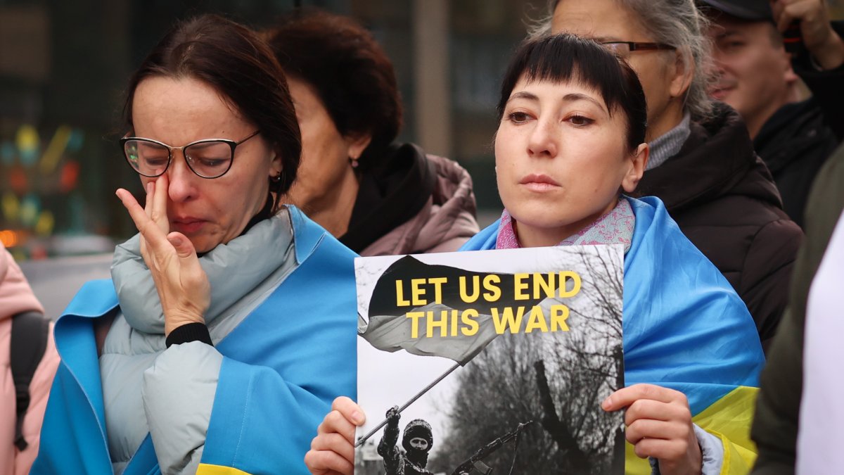 Protesta. Los partidarios de Ucrania en una manifestación.