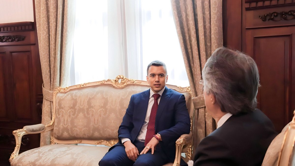 Transición. El presidente electo Daniel Noboa se reunió con el mandatario saliente Guillermo Lasso, días atrás.