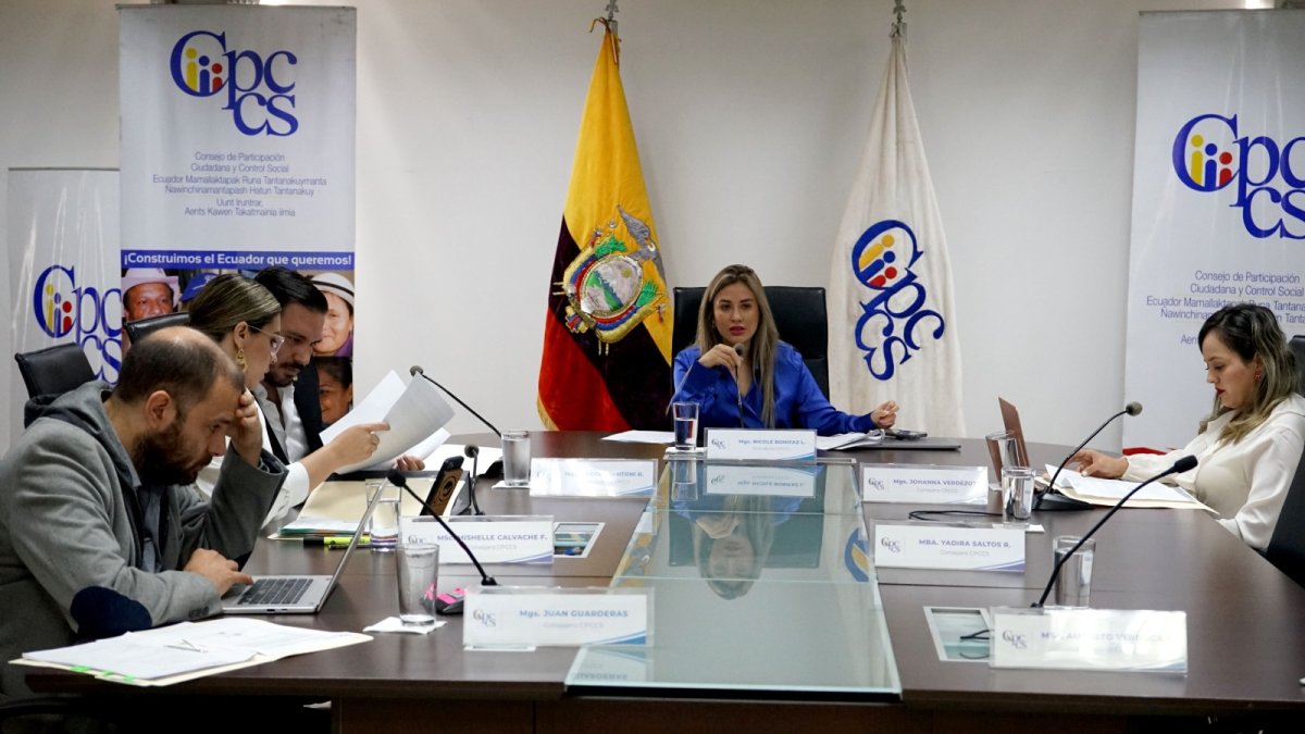 Sesión. El pleno del Consejo de Participación dirigido por Nicole Bonifaz convocó para una sesión, este martes 7 de novimebre