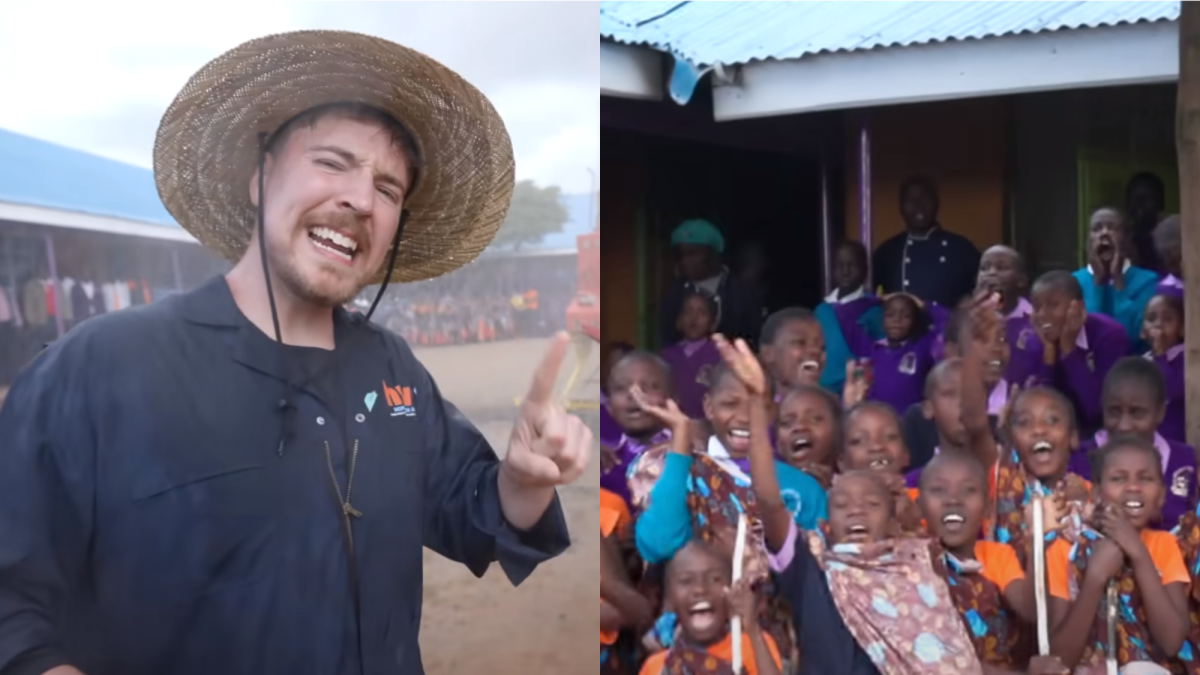 La personalidad de Internet MrBeast en una aldea en que construyó un pozo de agua potable