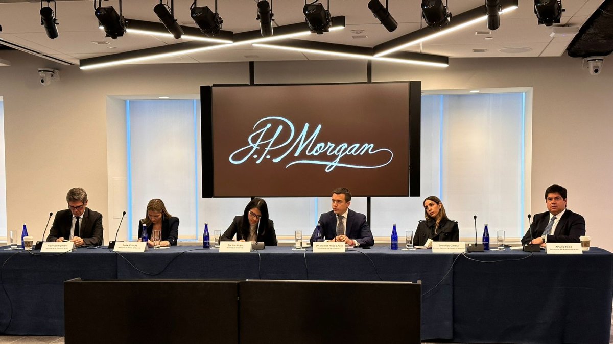 Daniel Noboa mantuvo reuniones con entidades financieras como JPMorgan este 7 de noviembre de 2023.