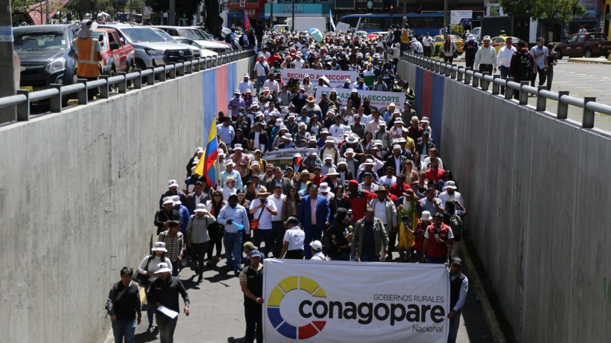 Quito. La manifestación de los GAD se desarrolló de forma pacífica.