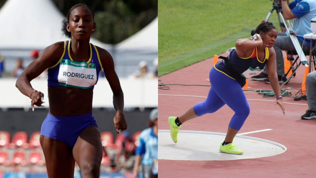 Las paratletas Kiara Rodríguez (salto de longitud) y Poleth Mendes (lanzamiento de bala) brillaron en sus disciplinas.