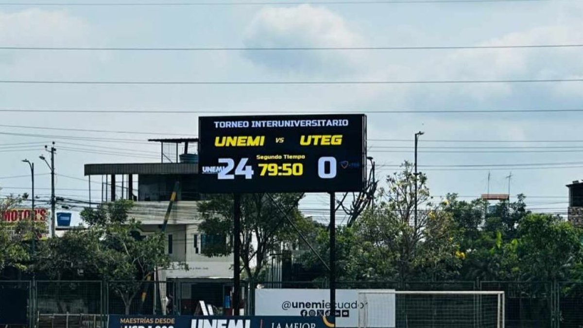 Marcador final del encuentro entre la UNEMI y la UTEG.