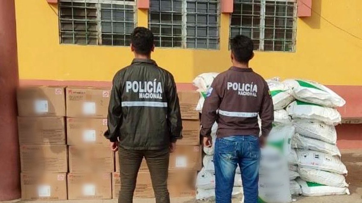 Incautación. El material explosivo que decomisaron miembros de la Policía Nacional y de las Fuerzas Armadas.