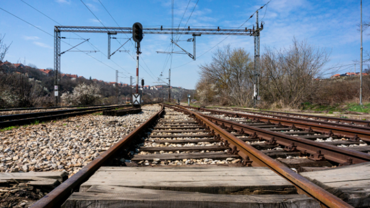 Referencial de rieles de tren.