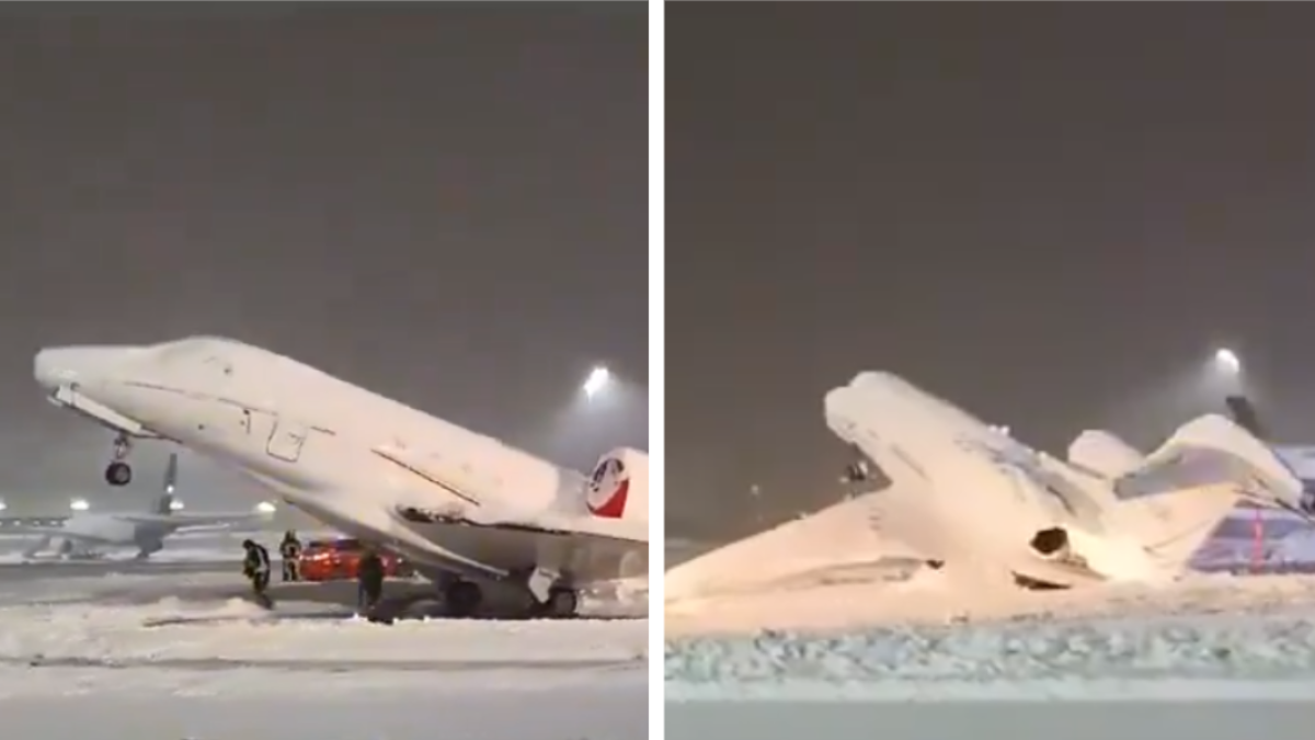Avión congelado en Múnich - La grabación se volvió viral