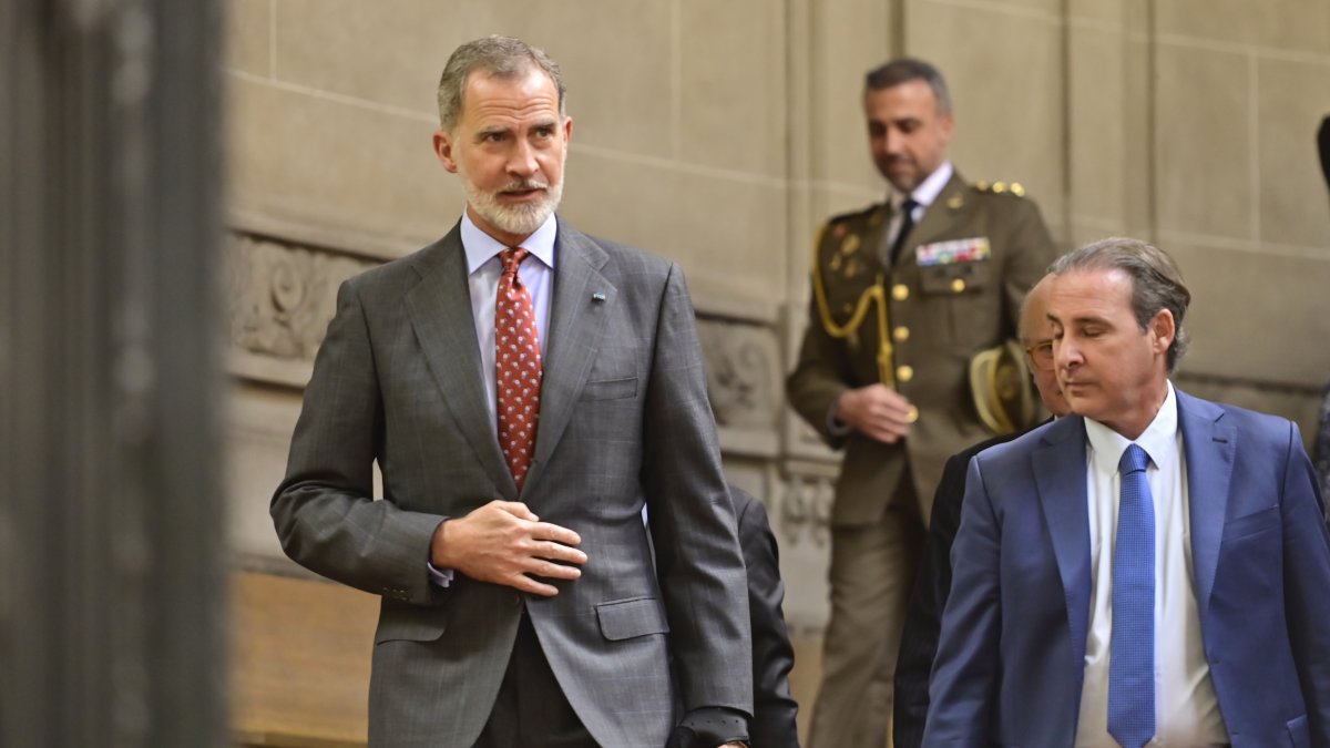 El rey después del encuentro con Milei.