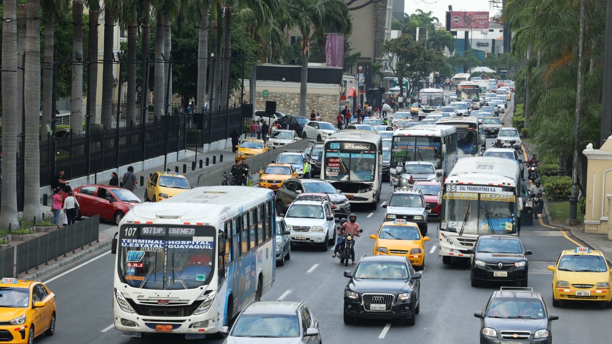 Tránsito. La avenida Francisco de Orellana es uno de los tramos más críticos en lo que respecta a la circulación vehicular en el último mes del año, debido a la ubicación de centros comerciales.