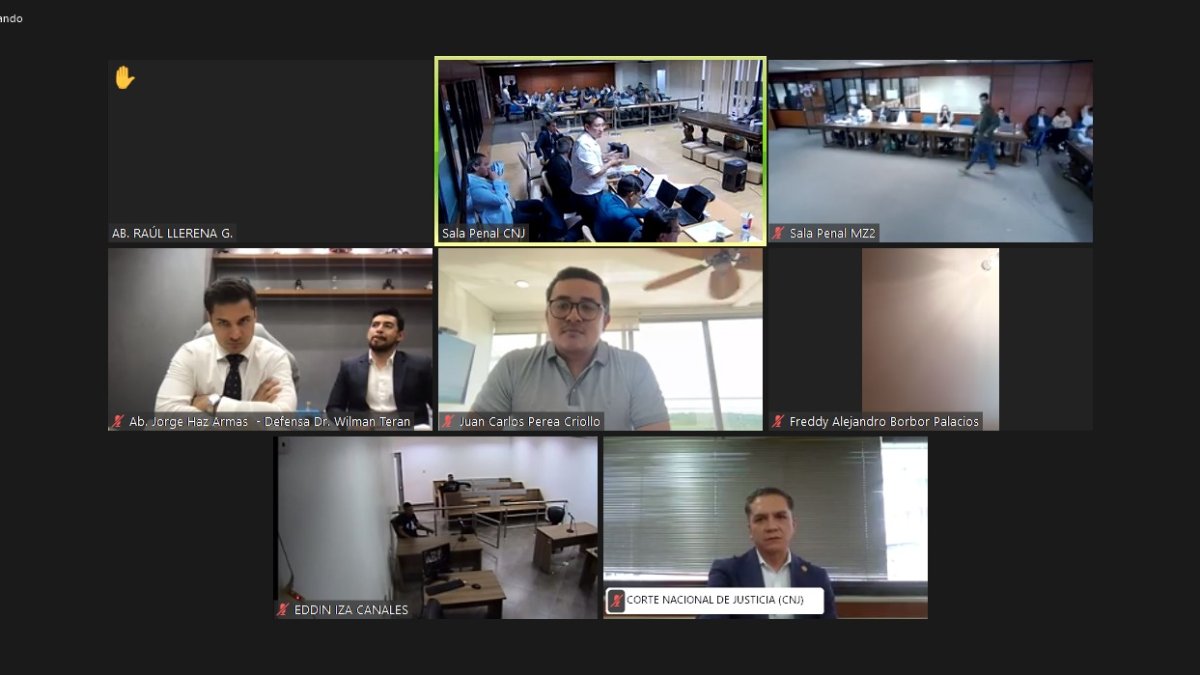 Además de sus defensas, Terán y Ramírez intervinieron en la audiencia por medios telemáticos.