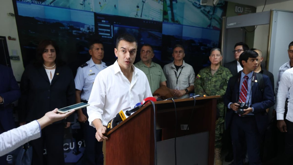 Dato. En una breve rueda de prensa dada en el ECU 911, el presidente Daniel Noboa adelantó que se desarrollarán más acciones de seguridad.