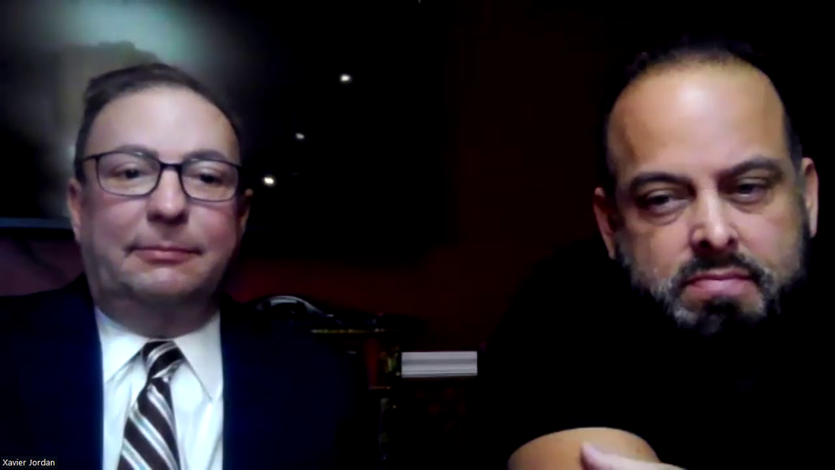 El prófugo Xavier Jordán participó de la rueda de prensa, pero no brindó declaraciones.