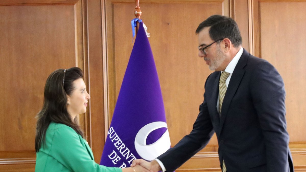 IESS. La superintendenta de Bancos, subrogante, Antonieta Cabezas Enríquez, lo posesionó oficialmente en Quito.