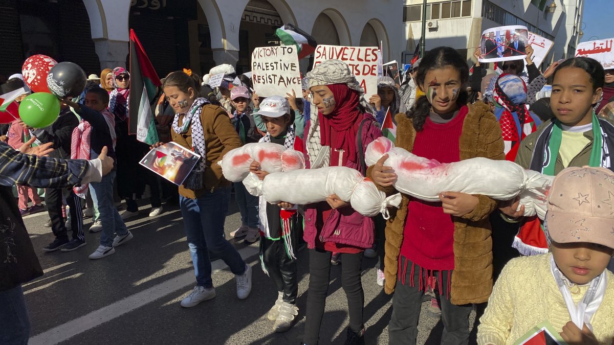 Marruecos. Miles de ciudadanos se manifestaron este domingo en Rabat.