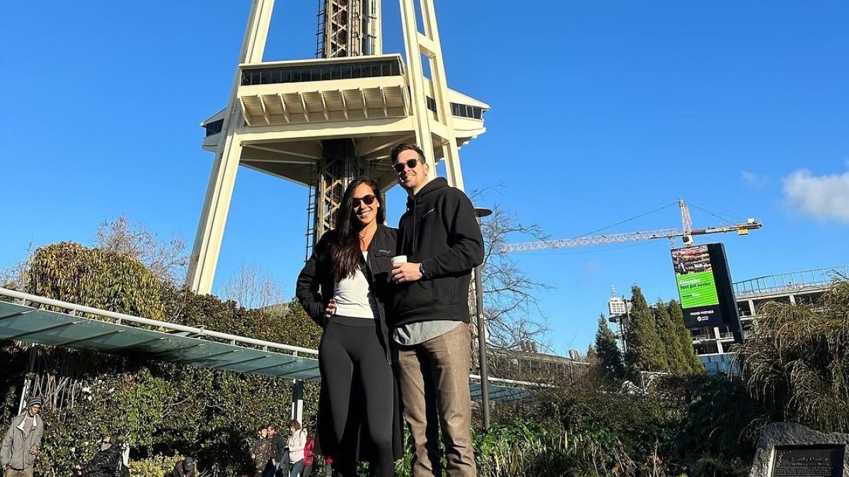 María Teresa Guerrero con su novio.