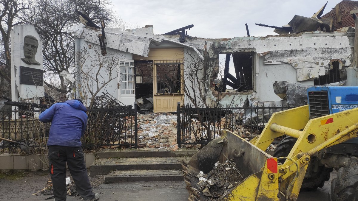 Efectos del ataque con drones por parte del ejército ruso.