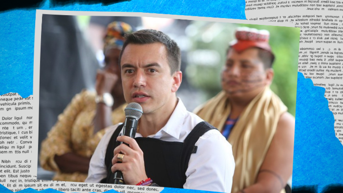 Daniel Noboa, en La Concordia, en diciembre de 2023.