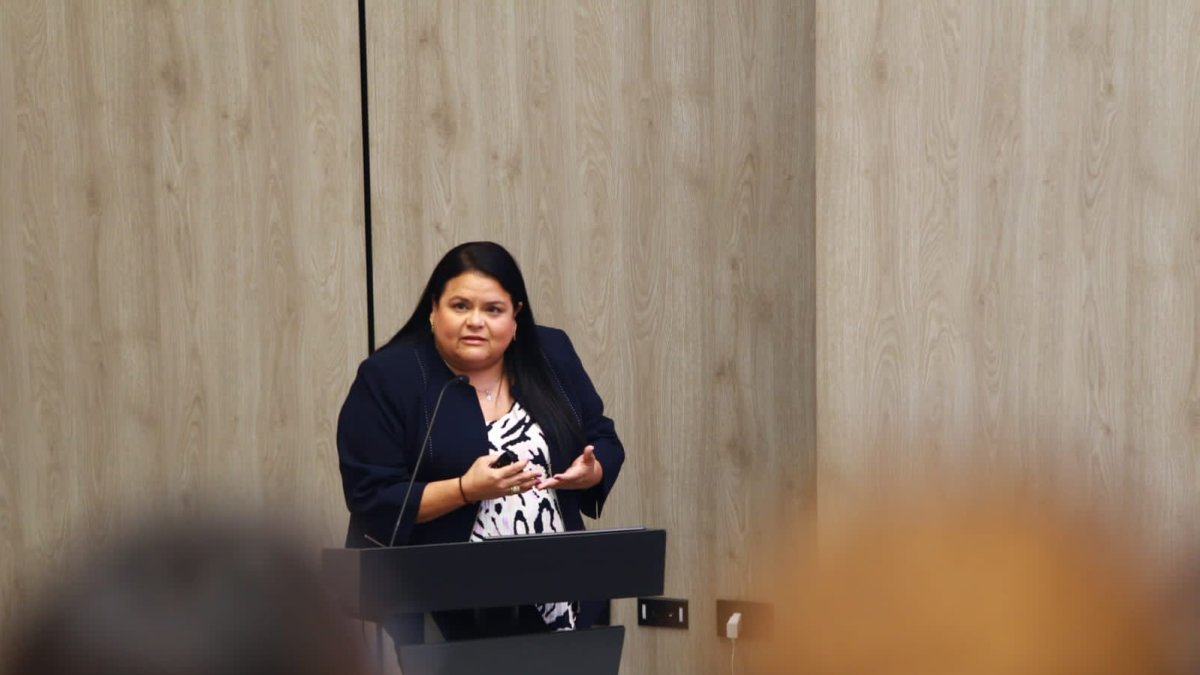 Actividad. La jueza constitucional Teresa Nuques en una exposición.