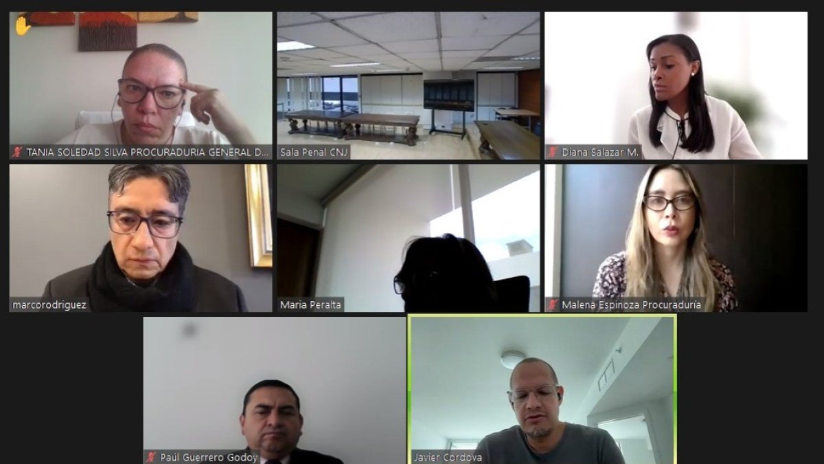 Audiencia. La audiencia para Javier Córdova se hizo de forma telemática.