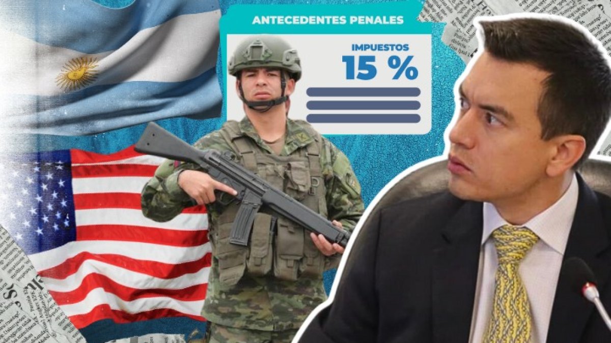 Una de las acciones tomadas por Noboa, para enfrentar en conflicto interno armado, es plantear el alza de impuestos de 12% al 15%.