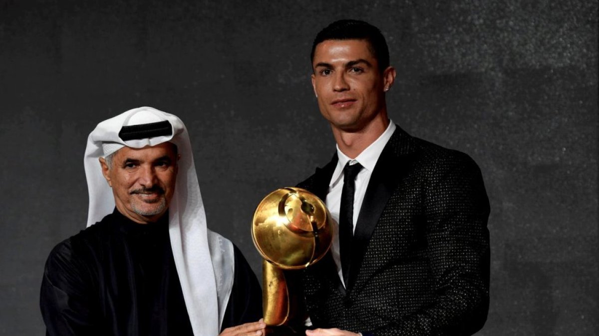 Premio a Cristiano Ronaldo por ser el goleador del mundo del año 2023, Globe Soccer Award,