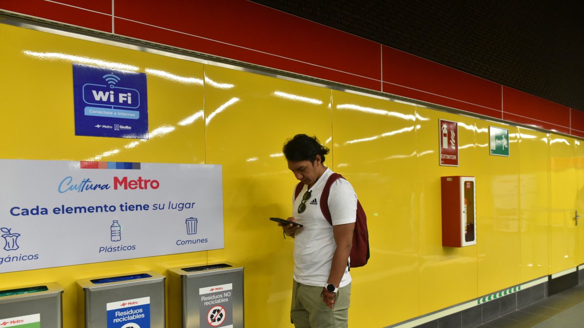 La estación del Metro de Iñaquito cuenta con servicio de wifi como parte del plan piloto.