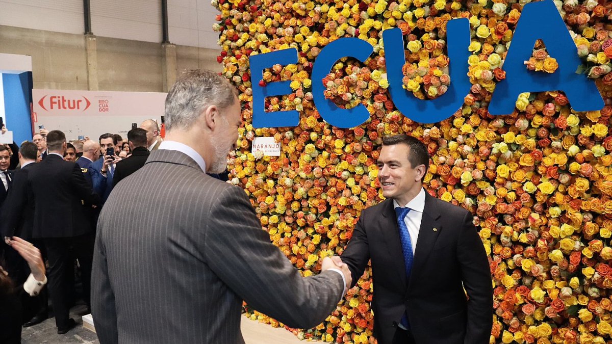 El presidente Daniel Noboa participó junto a los Reyes de España en la 44ª edición de la Feria Internacional de Turismo Fitur2024.