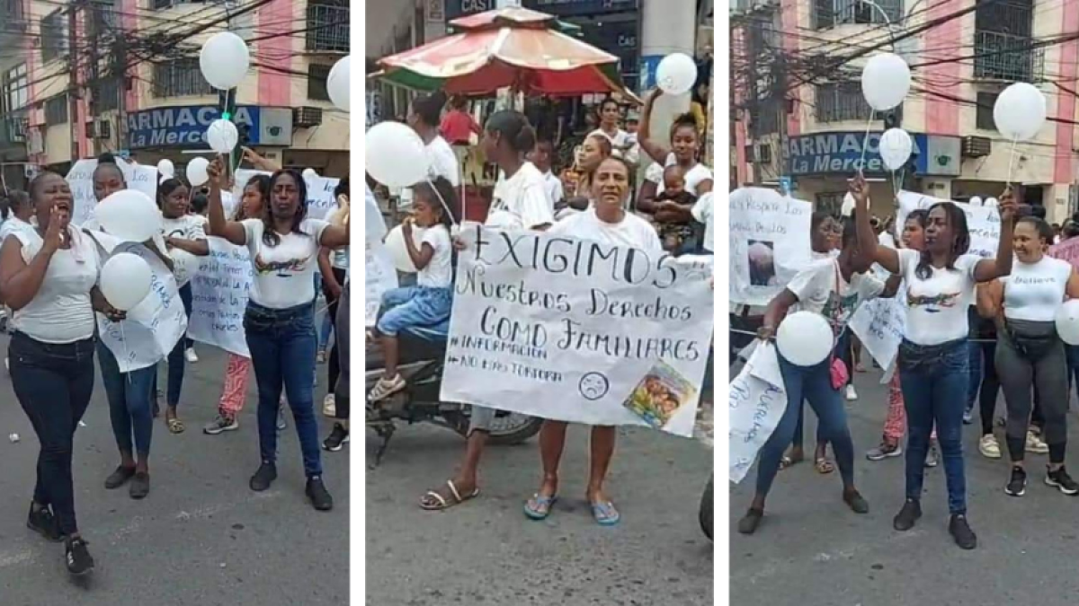 Familiares de reos marcharon en Esmeraldas.