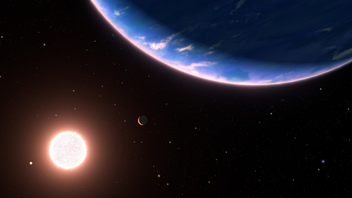 Concepción artística del exoplaneta GJ 9827d, el más pequeño en cuya atmósfera se ha detectado vapor de agua.