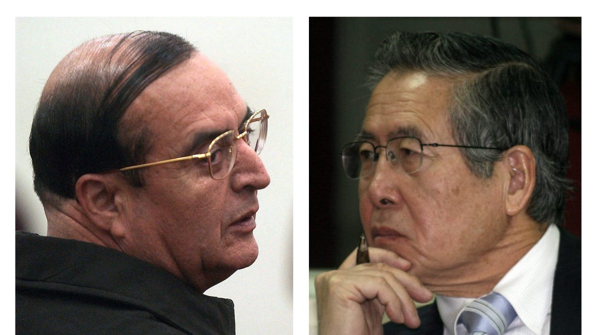 El ex asesor presidencial peruano Vladimiro Montesinos (i) y el ex presidente de Perú Alberto Fujimori (d).