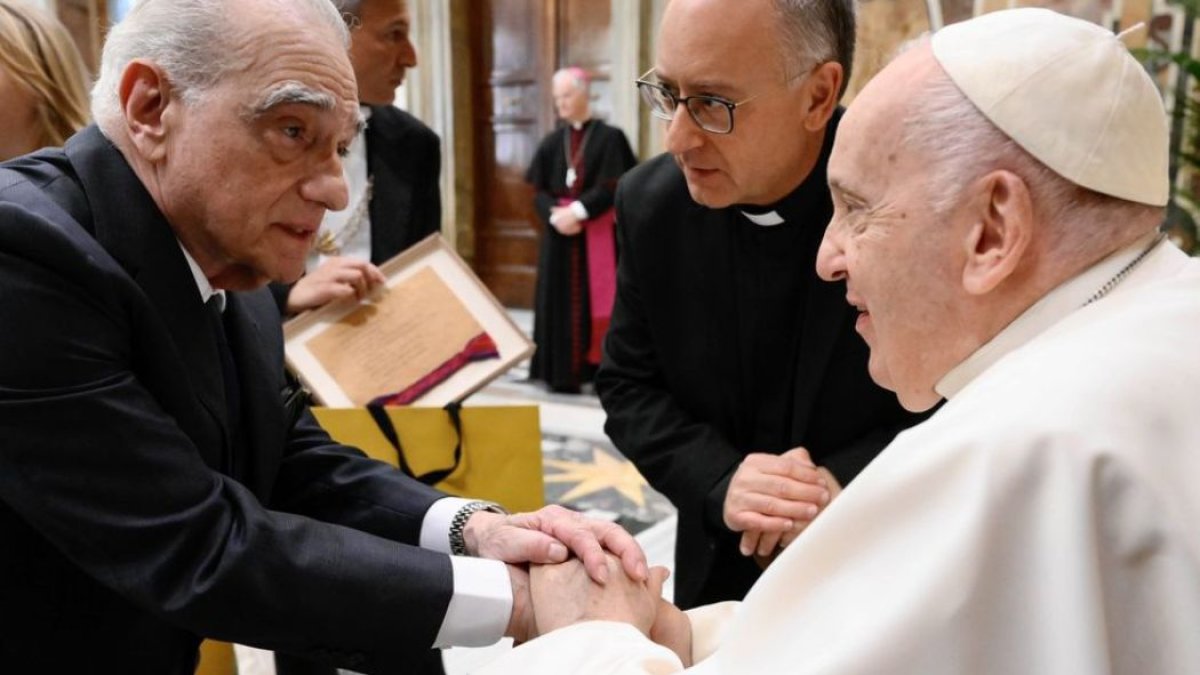 Martin Scorcese junto al papa Francisco.