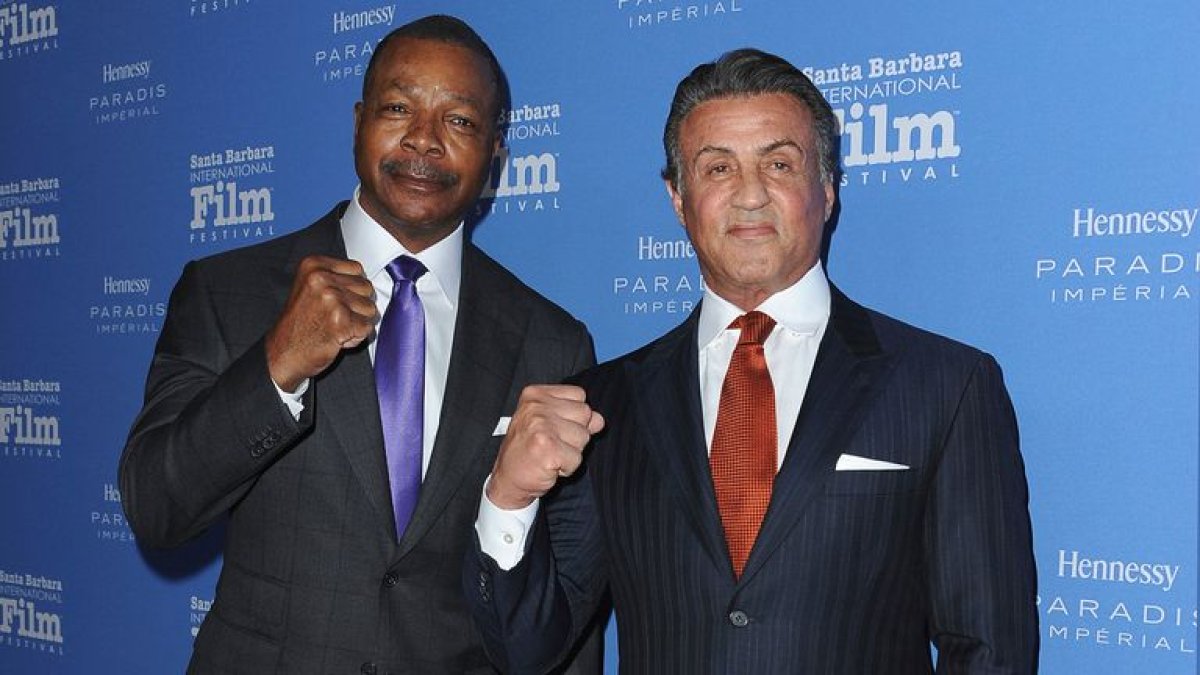 Carl Weathers y Sylvester Stallone en 2016.