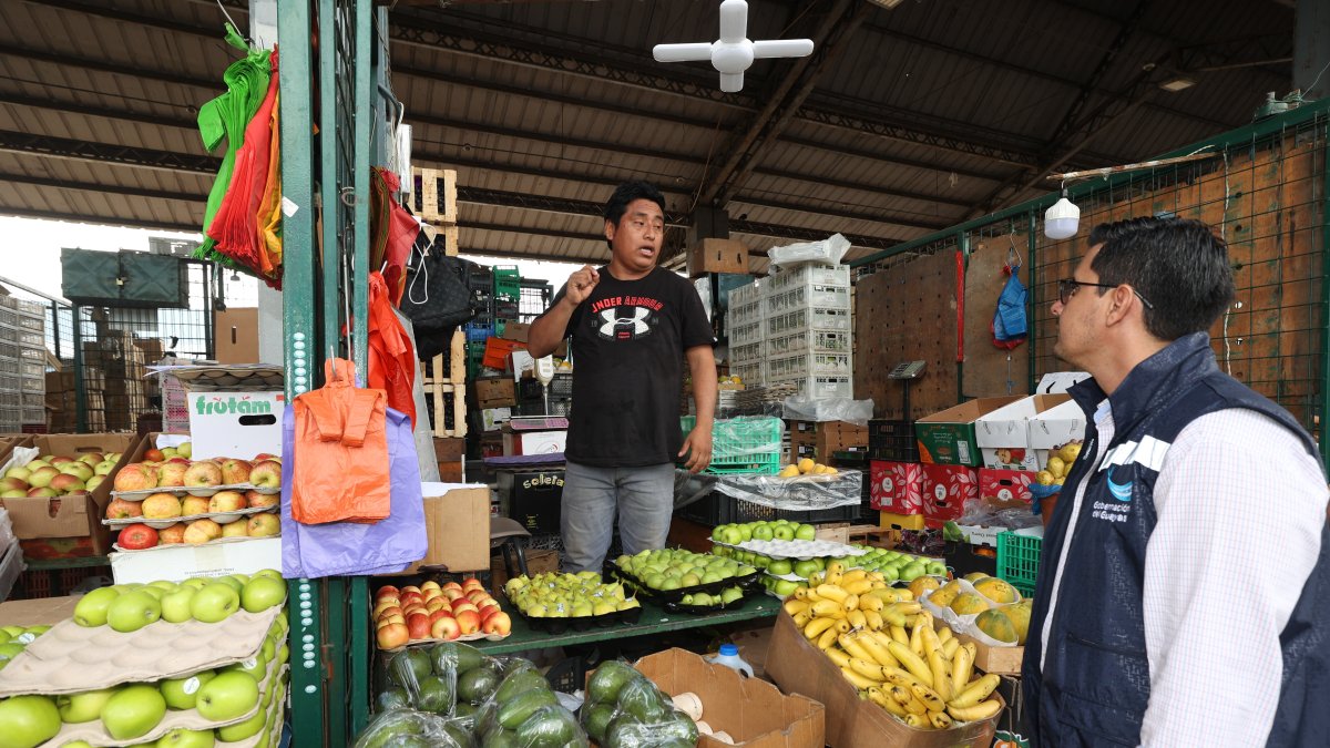 Control.- Uno de los operativos en el mercado de mayoristas, en Montebello, en Guayaquil.
