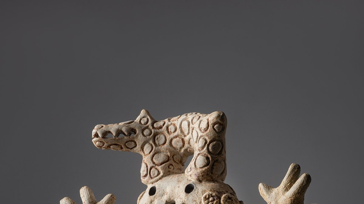 Una de las obras de la muestra que expone el artista Enrique Vásconez en Quito.