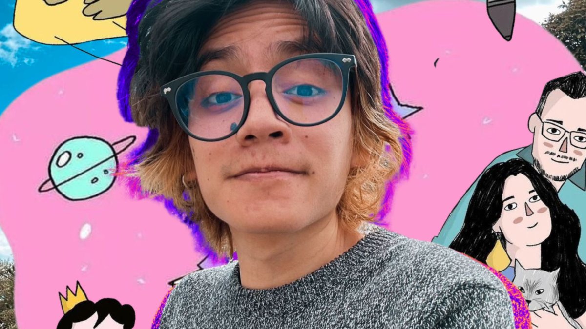 Autorretrato ilustrado por Cazurro.