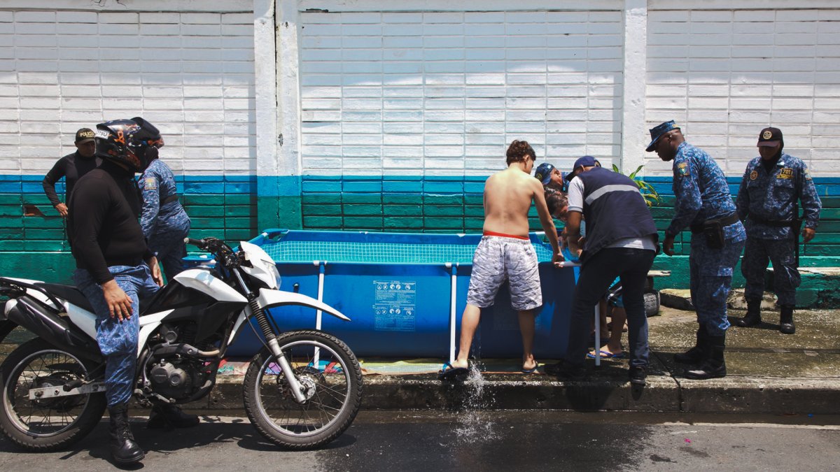 Hecho. Las piscinas fueron desmontadas en diferentes sectores.