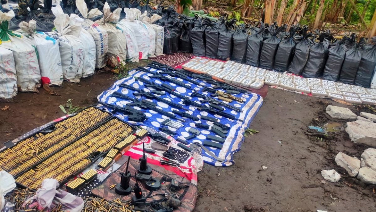 Material decomisado en una hacienda en Vinces, Los Ríos, el 21 de enero de 2024