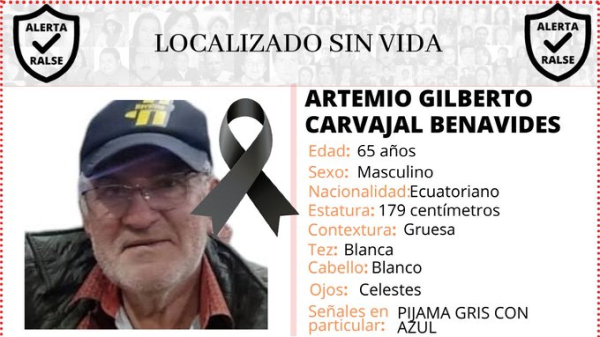 La Asfadec agradeció a quienes difundieron los mensajes sobre la búsqueda del ciudadano Artemio Carvajal, reportado como desaparecido.