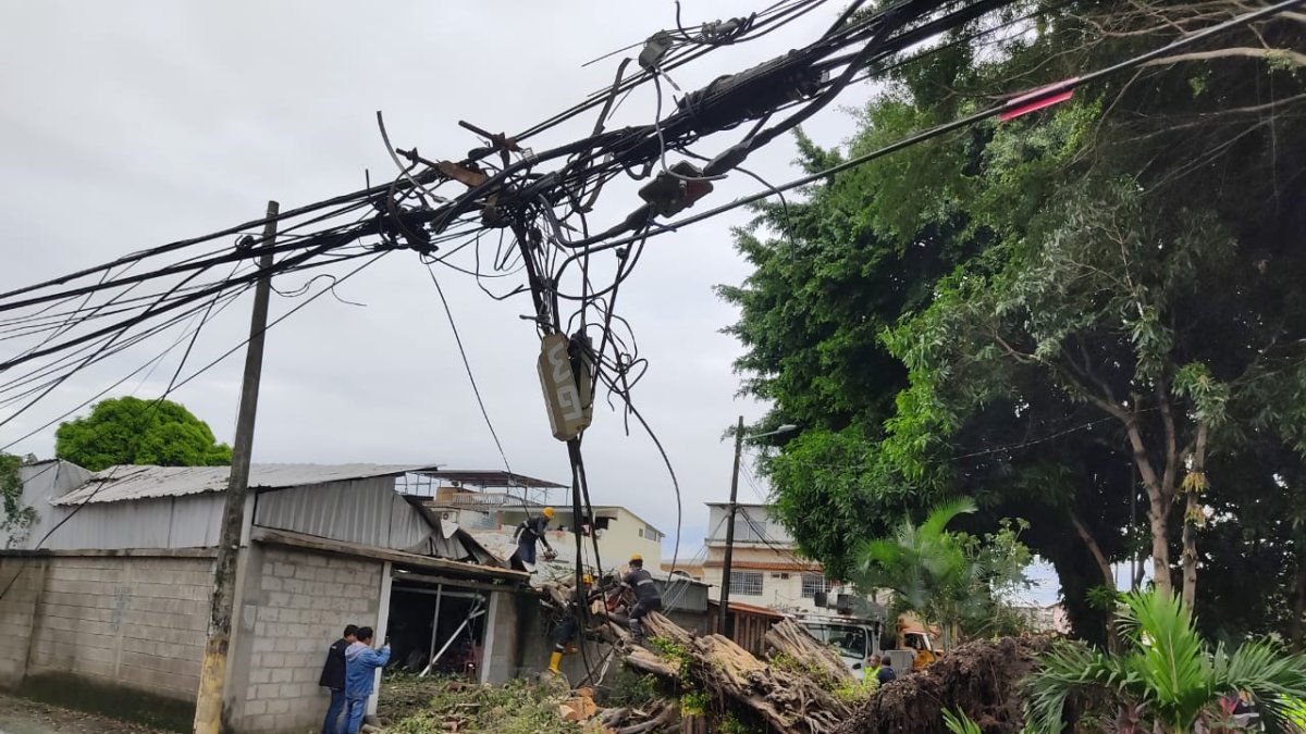 Especie. Cables e inmuebles quedaron afectados tras el desplome.