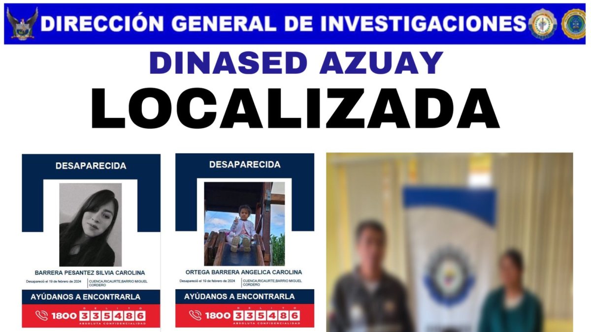 Silvia Barrera y sus dos pequeños niños fueron localizados con vida en Cuenca.