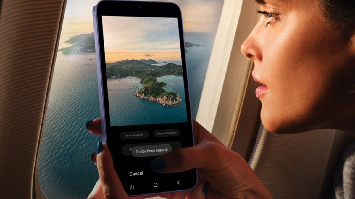 El Galaxy S24 cuenta con un modo para eliminar reflejos, ideal para usarlo desde el avión.