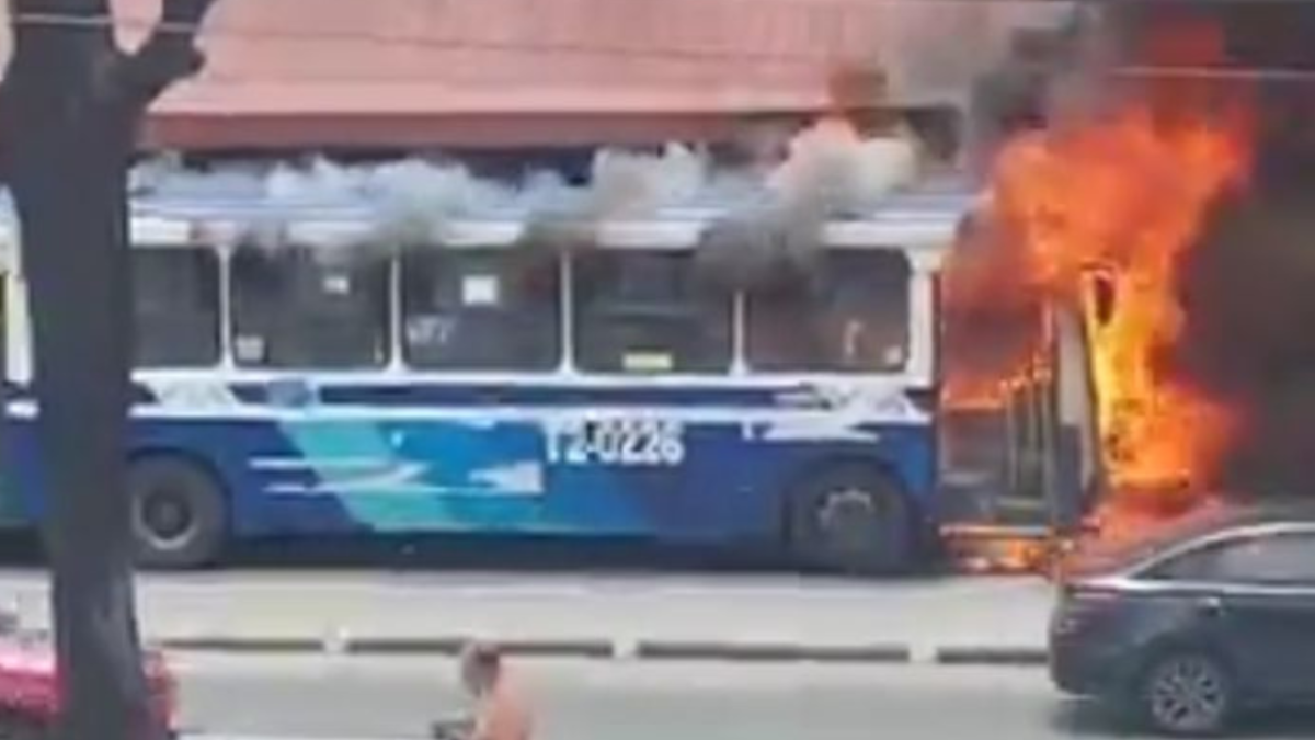 Las llamas afectaron una parte del transporte urbano.