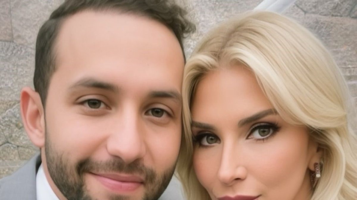 Con su esposo, Diego.