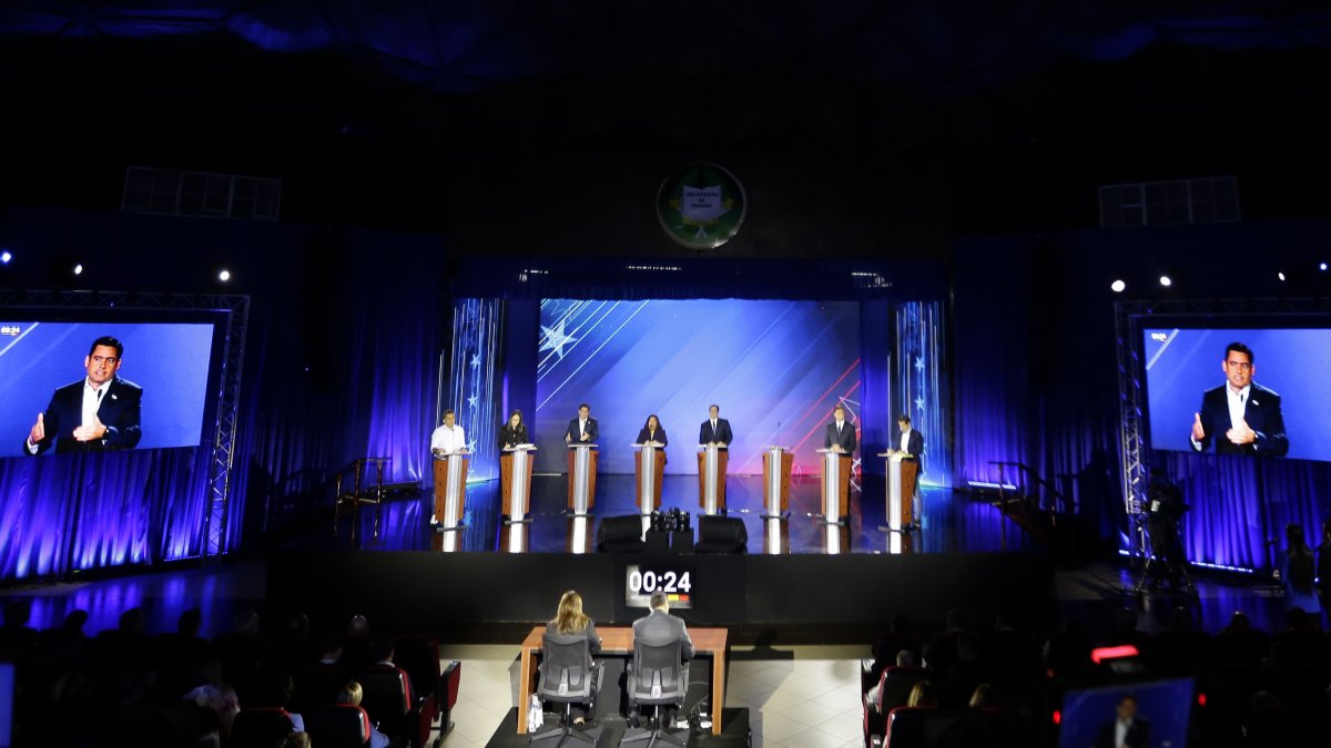Vista general del debate presidencial, en Ciudad de Panamá (Panamá).