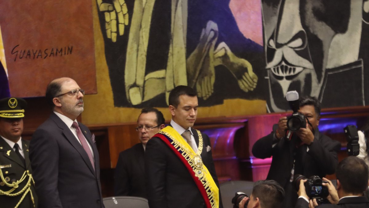 Daniel Noboa con 35 años  llegó al poder en noviembre pasado, el presidente más joven de la historia democrática de Ecuador.