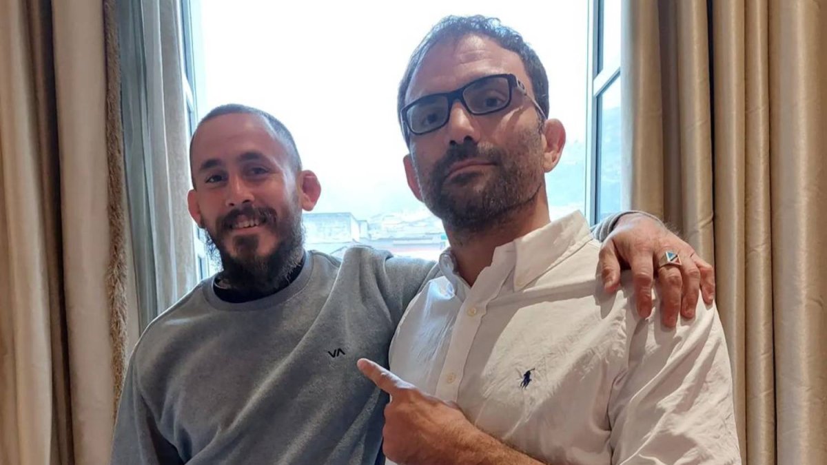 Chito Vera junto al entrenador brasileño Fernando Di Piero, quien fue su primera guía en las artes marciales.