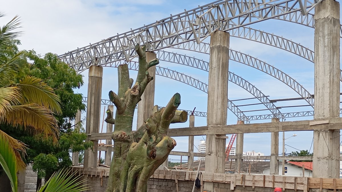 Obra. El coliseo continúa construyéndose, pese a que la ciudadanía ha dicho no estar de acuerdo con tenerlo.