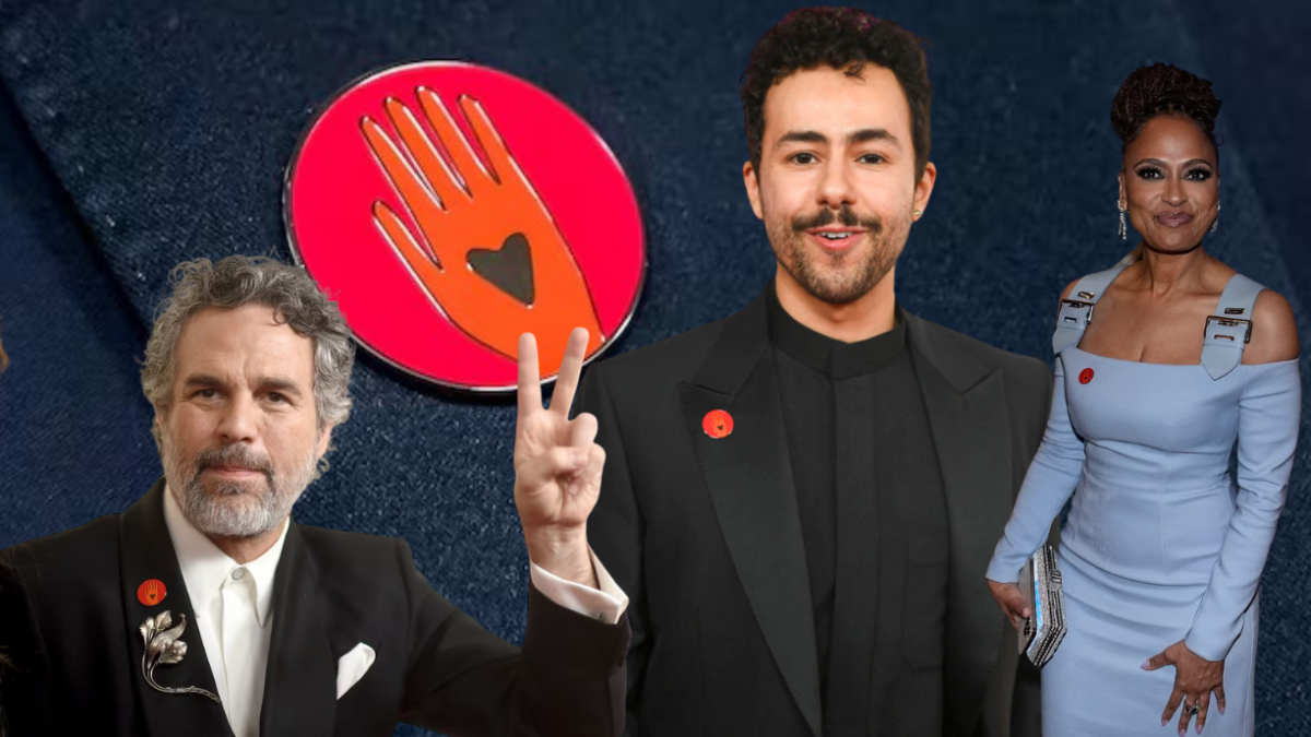 Reconocidos actores y actrices utilizaron esta insignia en su ropa durante la gala de entrega de premios