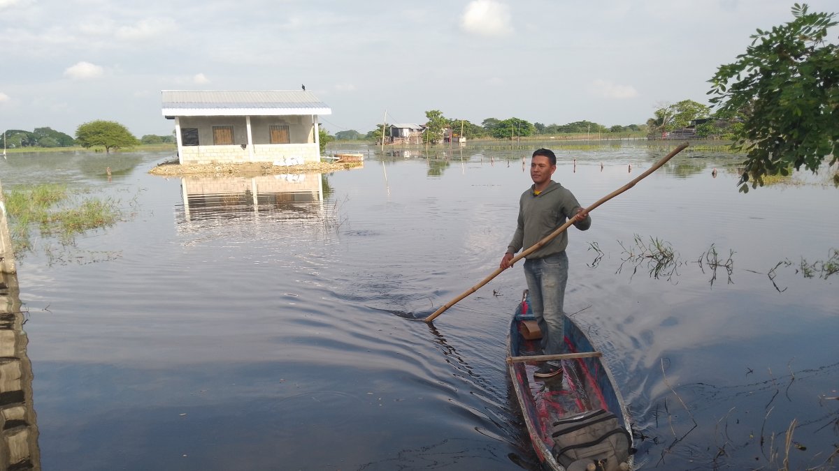 Varios recintos de Daule permanecen bajo el agua por las intensas lluvias registradas.