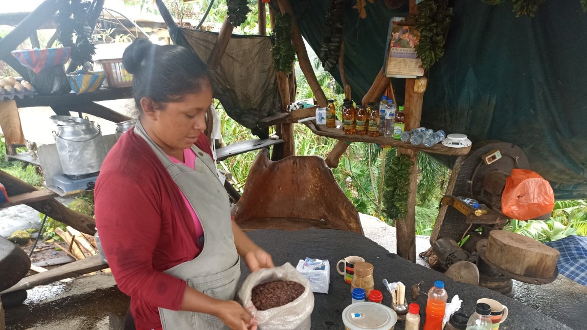 Las mujeres de estas comunidad siembran el  cacao o el café, tal cual lo hacen con sus huertos, sin químicos para vernderlos
